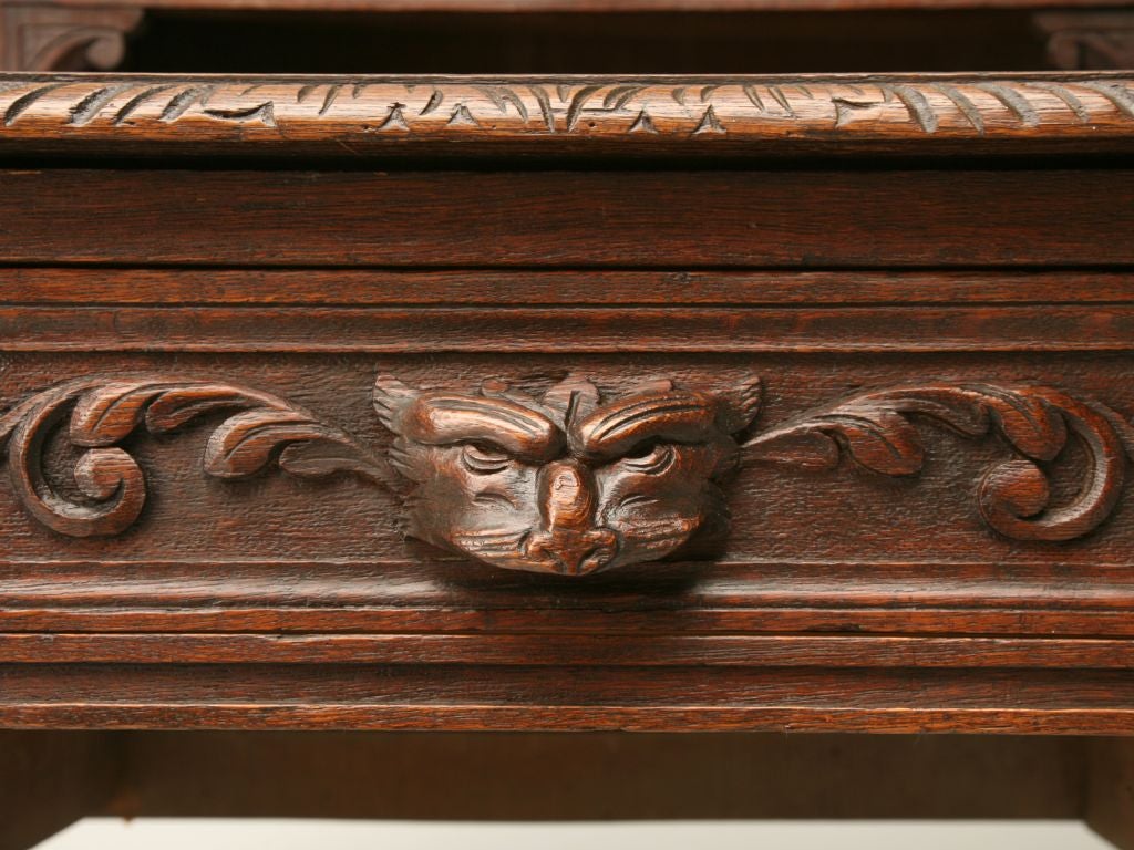 c.1870 French Oak Henri II Style Desk 2