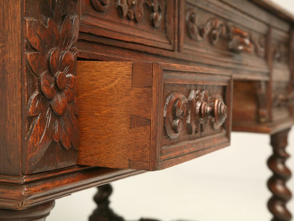 c.1870 French Oak Henri II Style Desk 3
