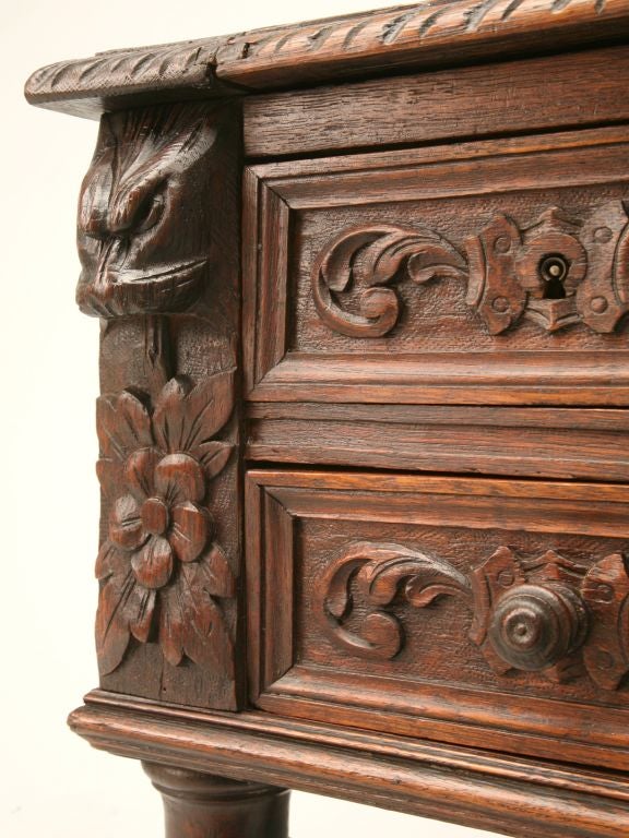 c.1870 French Oak Henri II Style Desk 4