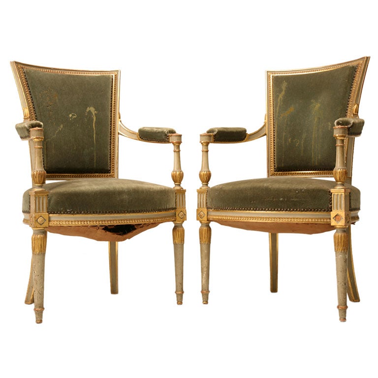 c.1900-1910 Directoire Style Chairs Attributed to Mercier Frères