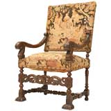 c.1860 French Walnut Hand-Carved Throne Chair c.1860 French Walnut Hand-Carved Throne Chair