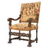 c.1860 French Walnut Hand-Carved Throne Chair c.1860 French Walnut Hand-Carved Throne Chair