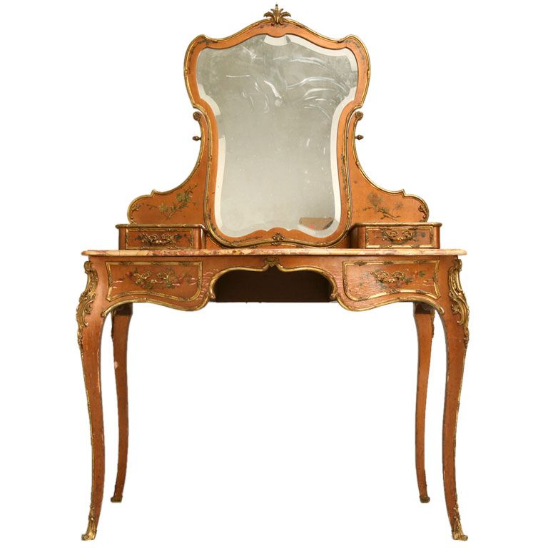 19th Century French Louis XV Style Painted Vanity