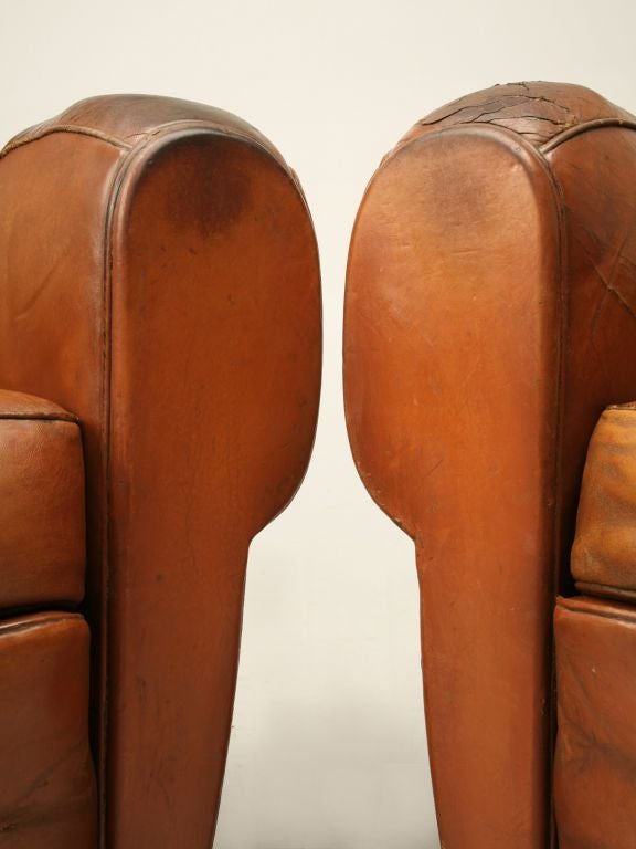 c.1930 Pair of French Mustache Back Club Chairs 1