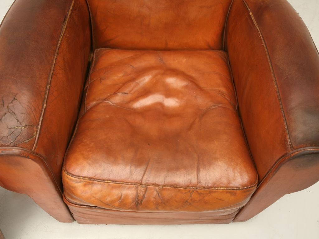 c.1930 Pair of French Mustache Back Club Chairs 4