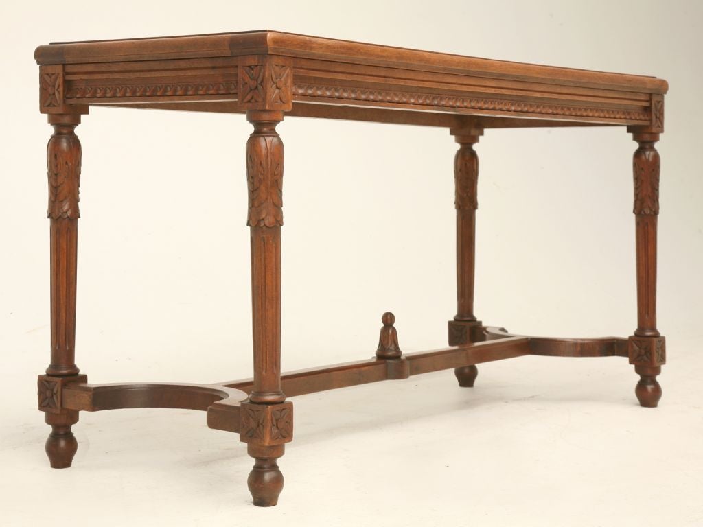 c.1900 French Louis XVI Style Walnut Bench