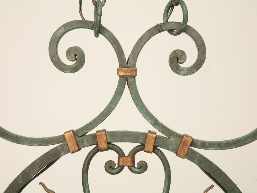 Mid-20th Century Vintage Country French Wrought Iron Chandelier