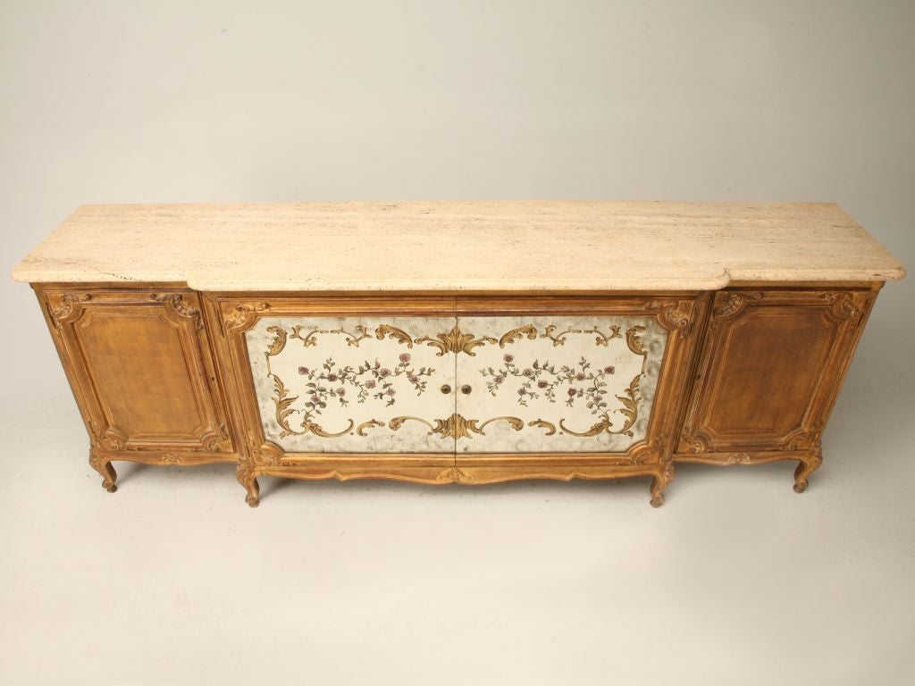 c.1940 Italian Louis XV Style Eglomise Buffet