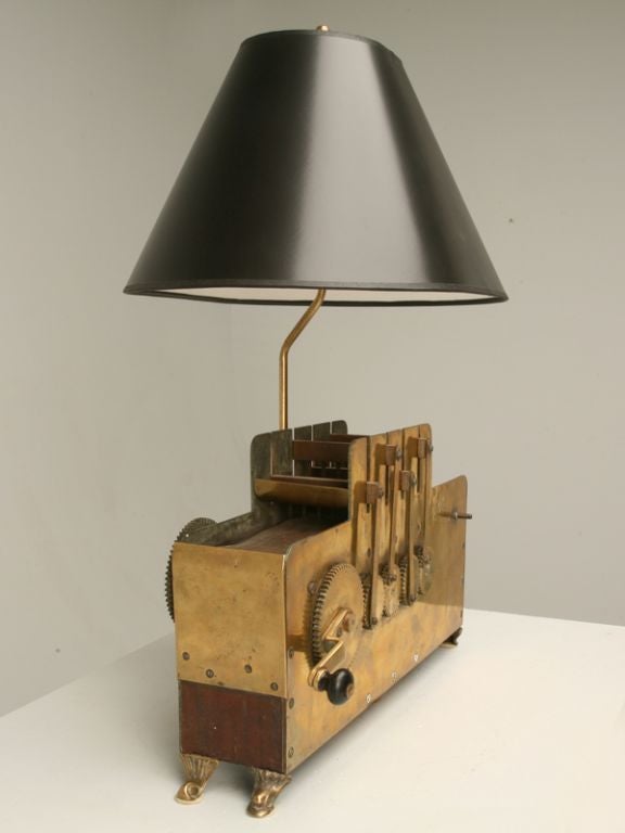 c.1890 Solid Brass Leather Punch Lamp