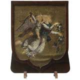 c.1870 Victorian Hand-Beaded Cheval Fire Screen
