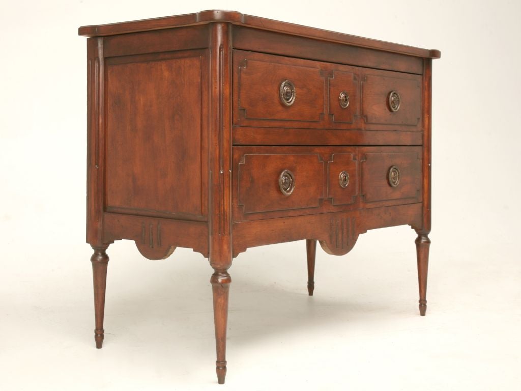 c.1880 Pair of Louis XVI Style Cherry Commodes