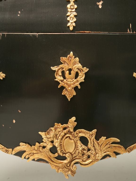 Louis XV Style Black Lacquered Commode 3