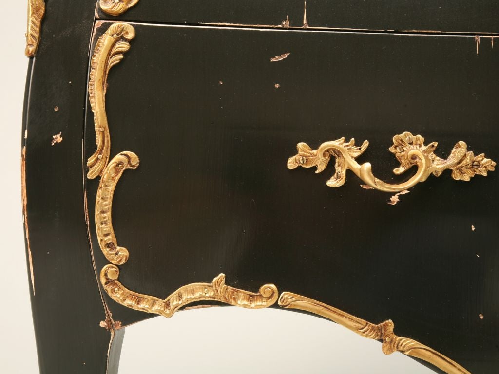Louis XV Style Black Lacquered Commode 4