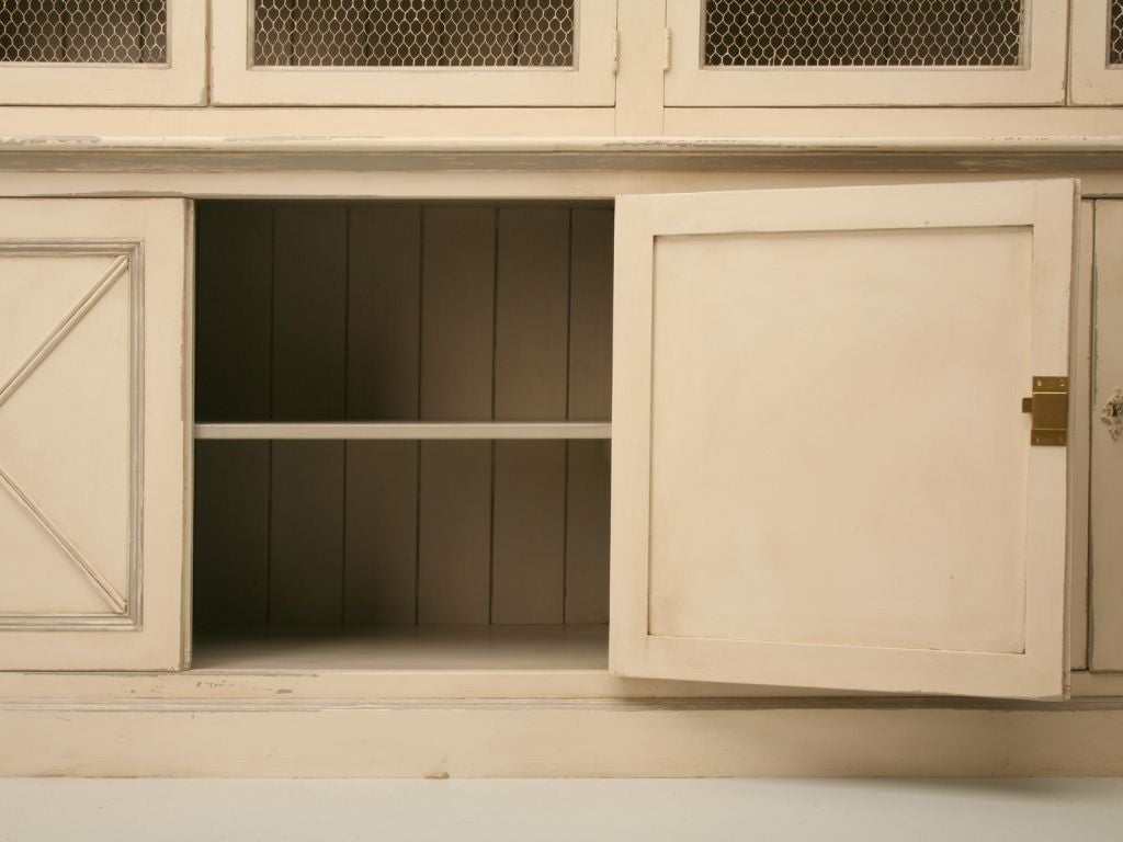 Directoire Style Painted Bookcase with Chicken Wire Doors 4