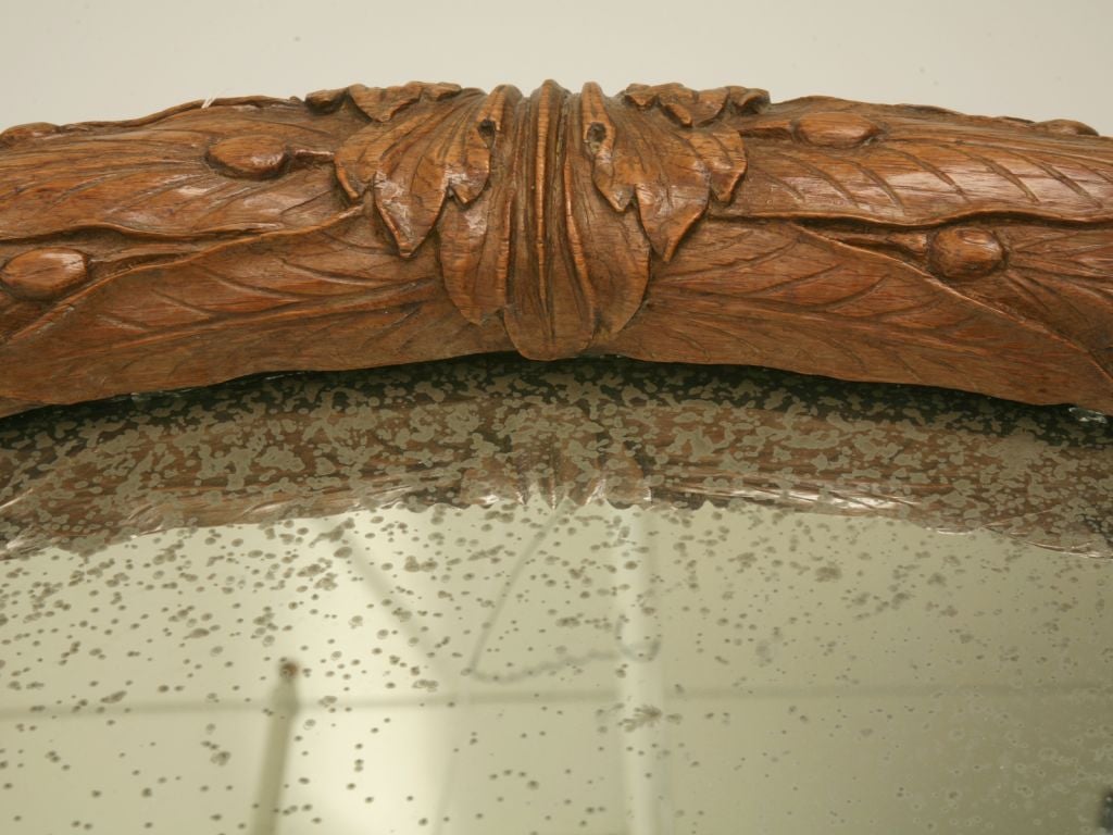 c.1880 Hand-Carved French Oak Mirror
