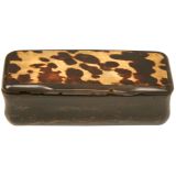 Antique c.1880 Horn and Tortoise Veneer Snuff Box