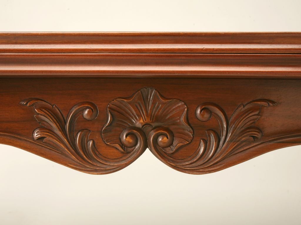 Easily Seat 12! French Walnut Draw Leaf Table w/ Parguet Top 3