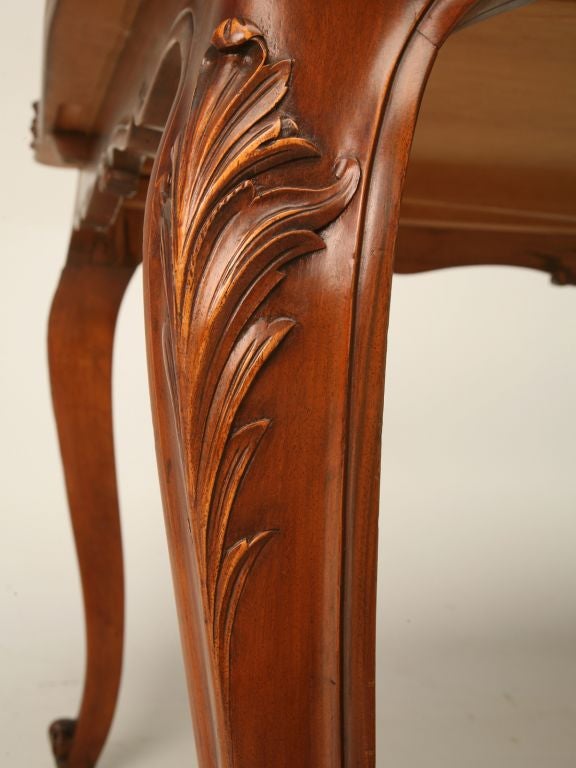 Easily Seat 12! French Walnut Draw Leaf Table w/ Parguet Top 4