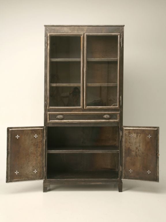 French 40's Industrial Steel Cabinet
