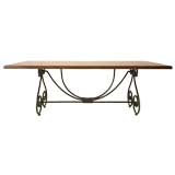 Handmade Oak and Steel Dining Table