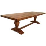 Walnut Trestle Dining Table w/ 3" Thick Top