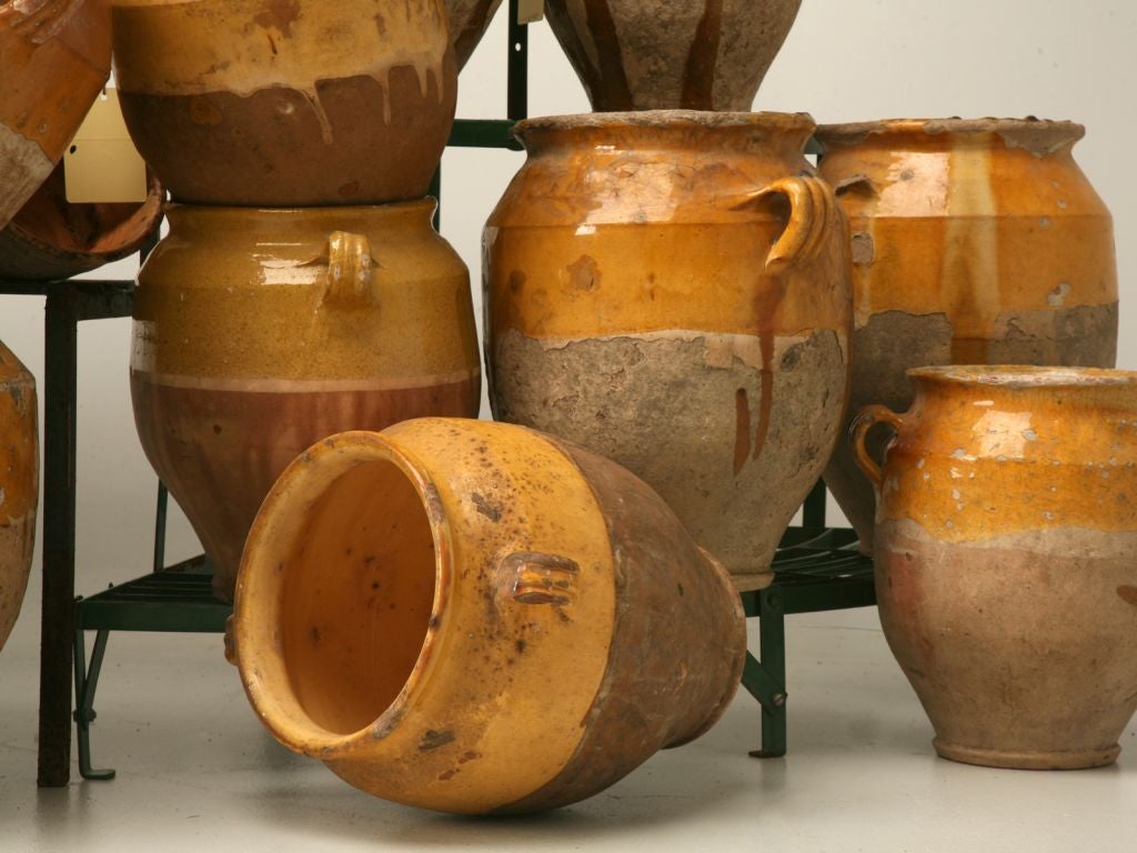 Pottery c.1860-1900 Antique French Confit Pots-Great Kitchen Accessories