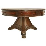 c.1970 English Walnut & Burled Walnut Rent Table