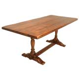 Walnut Trestle Dining Table w/ 2" Thick Top