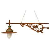 Antique c.1910 French Iron & Copper Outside Mount Light
