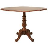 Burled Walnut Tilt-Top Pedestal Table