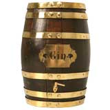 c.1930 Oak and Brass Gin Barrel