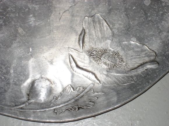 Wendell August Aluminum Tray with Thistle Motif 1