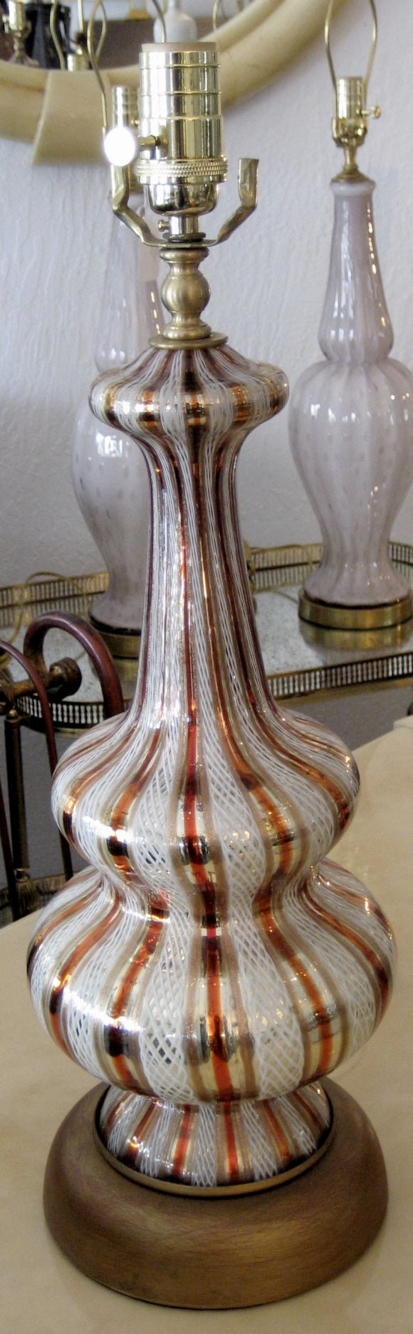 Italian Pair of Murano Lamps For Sale