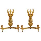 Pair of Dore Bronze Wall Candelabra