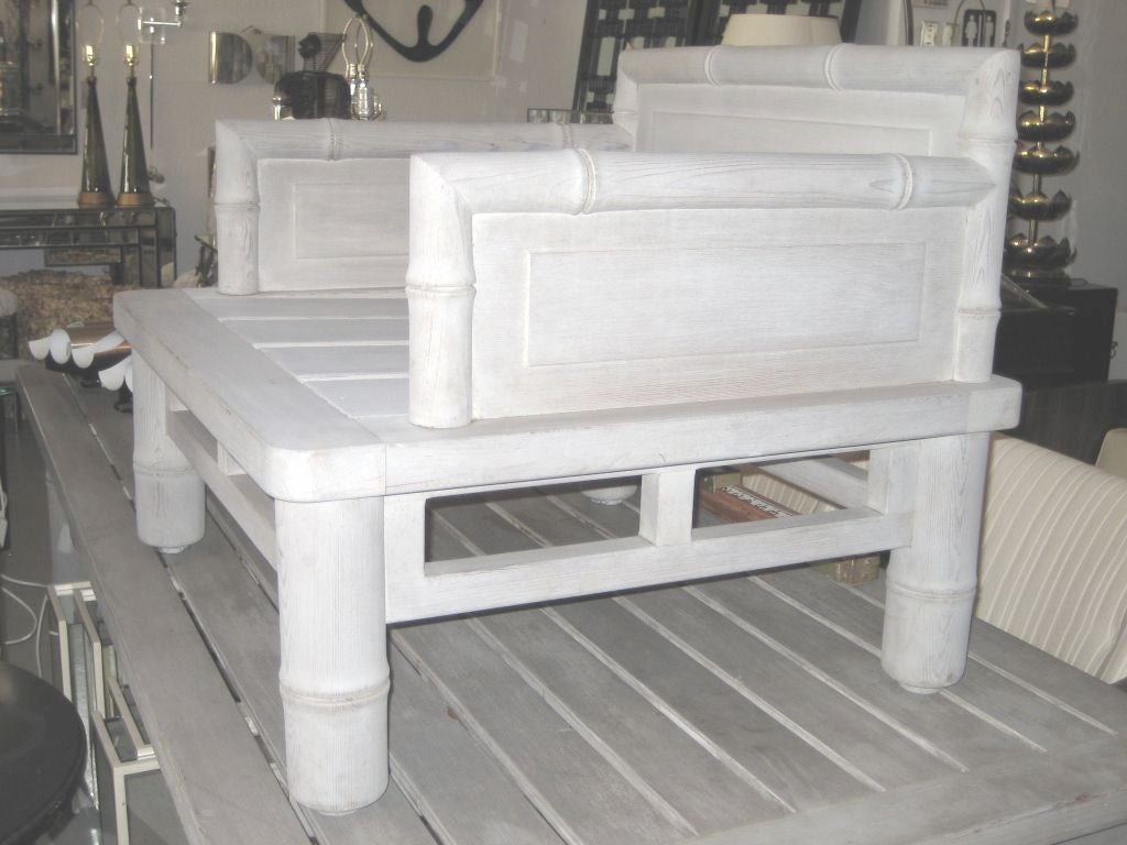 20th Century McGuire Group of Outdoor Furniture in Faux Bamboo