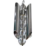 Italian chrome and glass light fixture