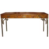 Italian olivewood desk with Faux bamboo legs