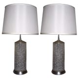 Pair of Murano Crystalline Lamps