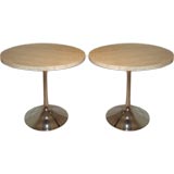 Pair of Marble Top Tulip Tables