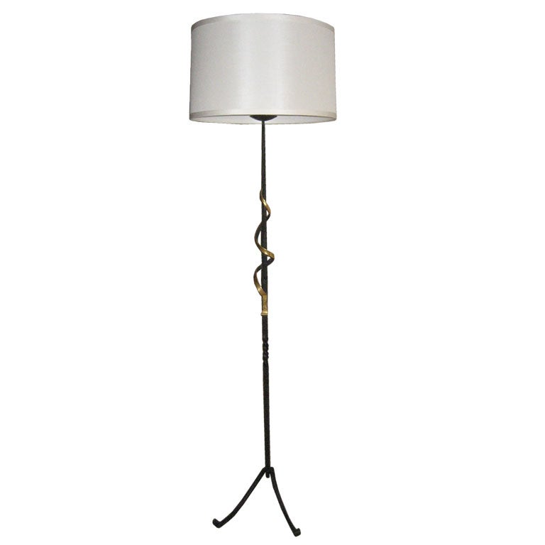 French Iron and Gilt Floor Lamp For Sale