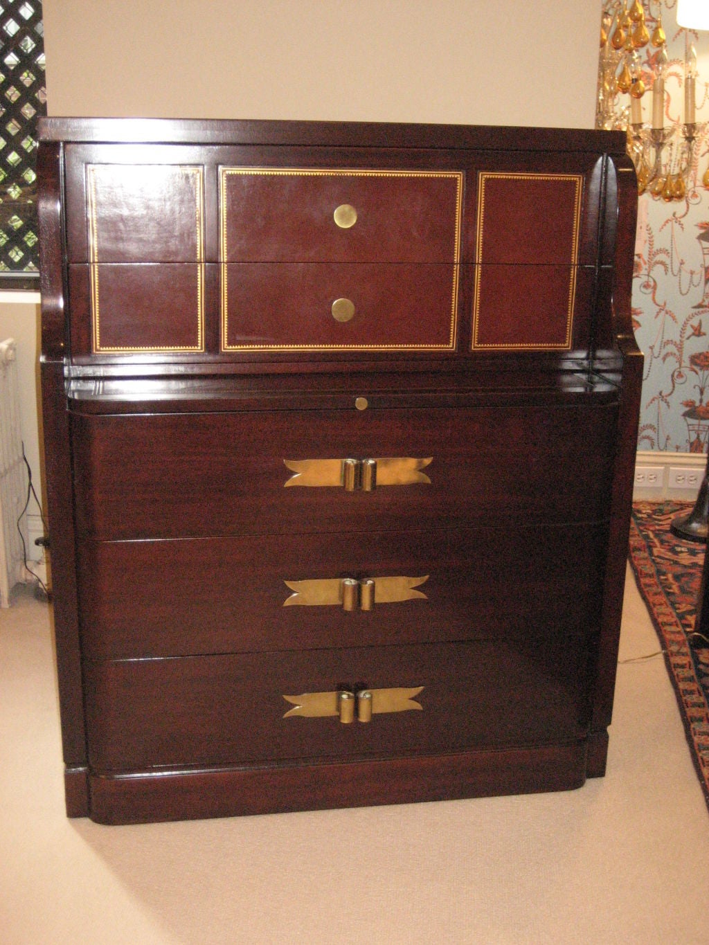 Grosfeld House Cabinet  with Leather Desktop