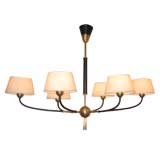 French Iron and Brass Oval Chandelier