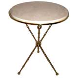 Italian Faux Bamboo Brass Tripod Table