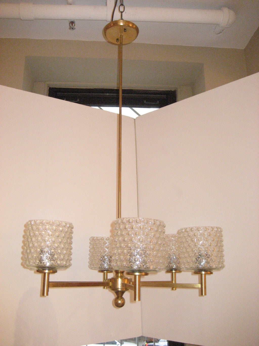 Austrian Crystal and Brass Chandelier