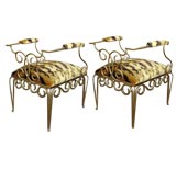 Pair of Rene Prou Gilt Chairs