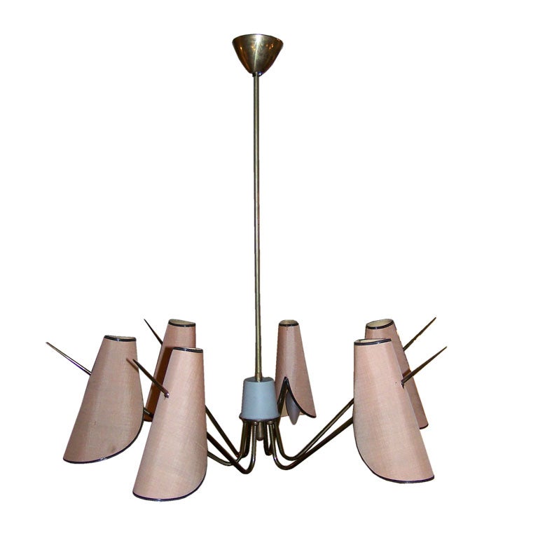 Lampadario a sei luci italiano del 1950