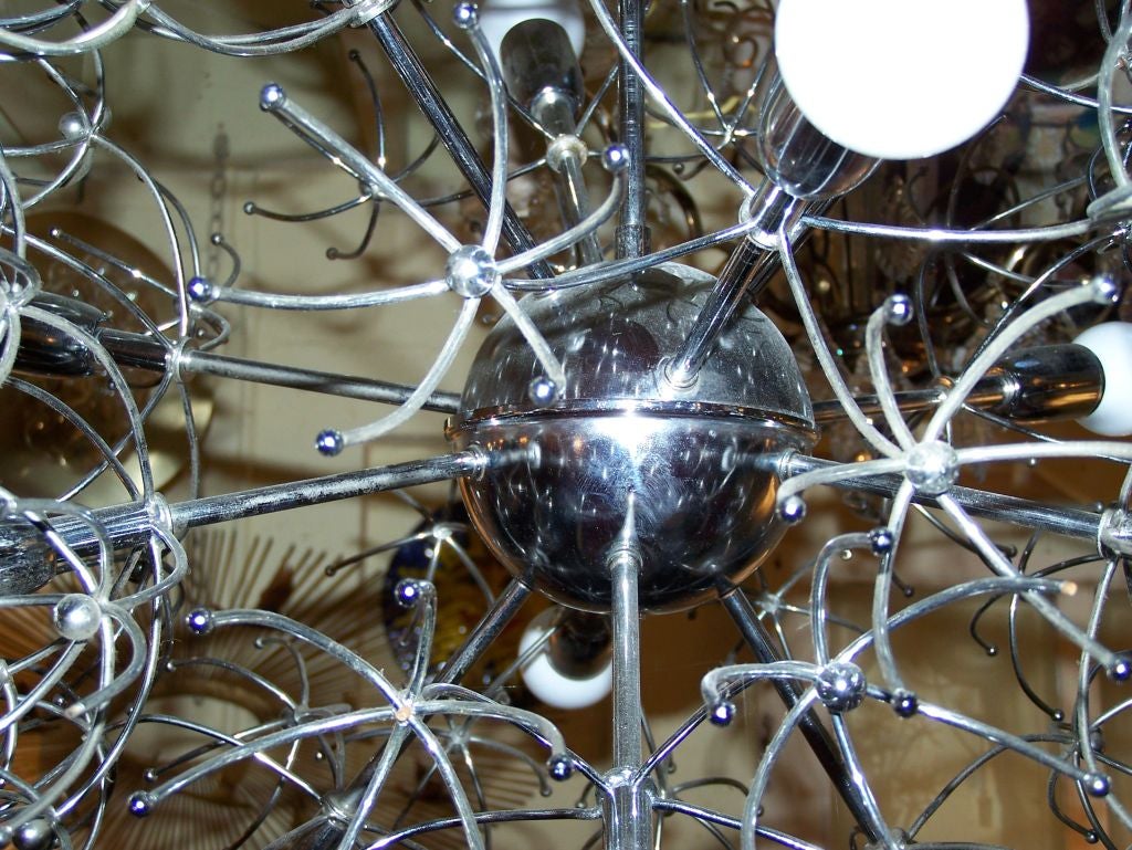 Mid-Century Modern 1960s Italian Sputnik Chandelier For Sale