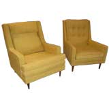 "He and she" Pair of Club Chairs by Edward Wormley for Dunbar