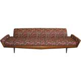 Long walnut sofa