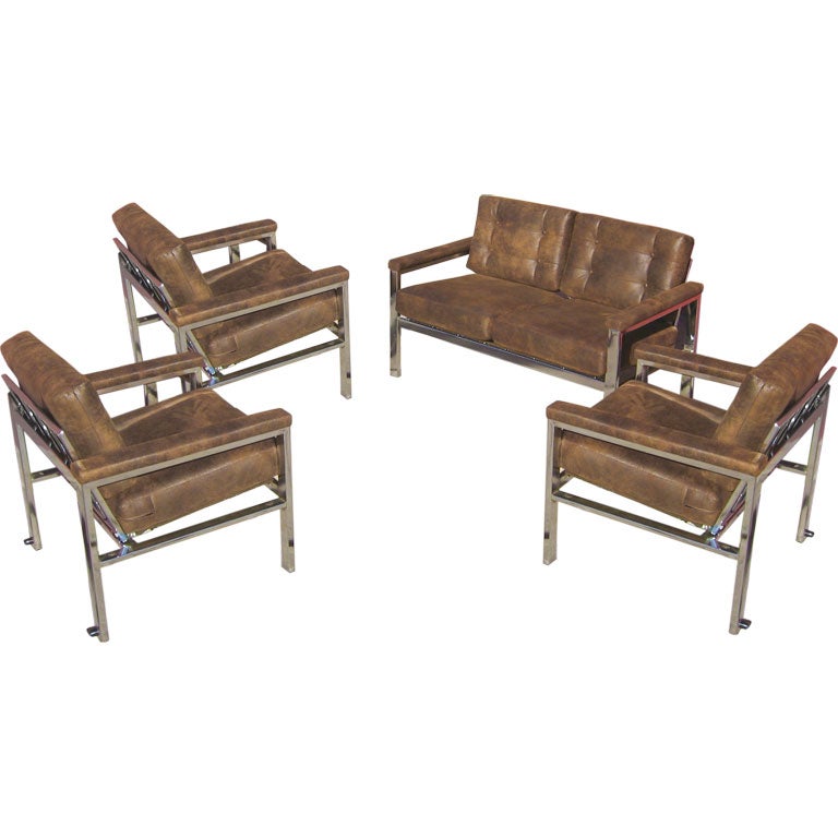 1970's Samsonite Love Seat and 3 Armchairs